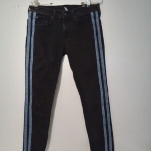 rag & bone Black‎ Skinny Jeans with Blue Stripes